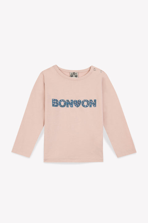 T-shirt - Taxi rose clair bonton liberty - Image principale