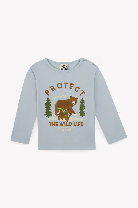 T-shirt - Taxi bleu clair illustration ours - Image principale