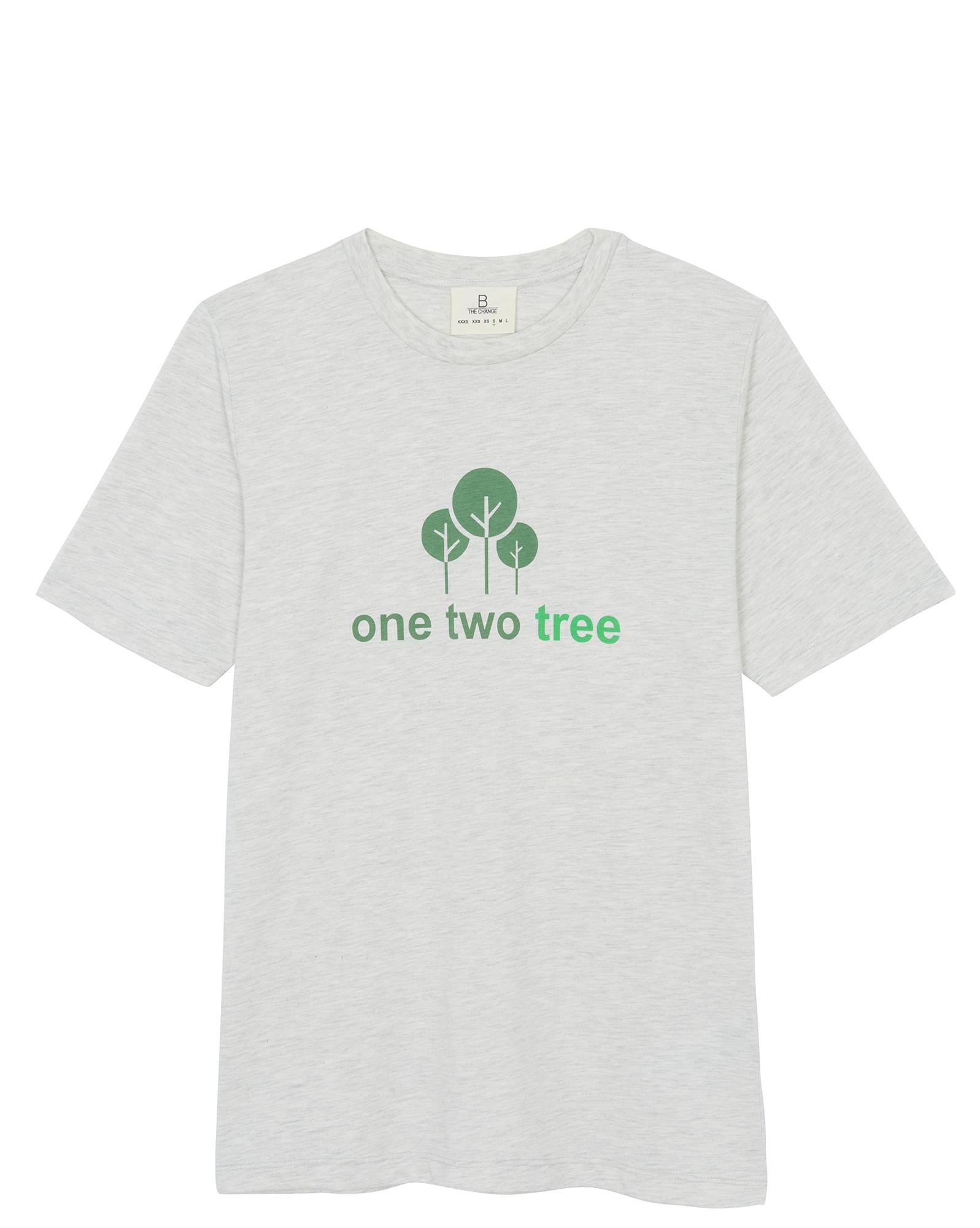 T-shirt East ONE TWO TREE gris B the Change 100% coton bio
