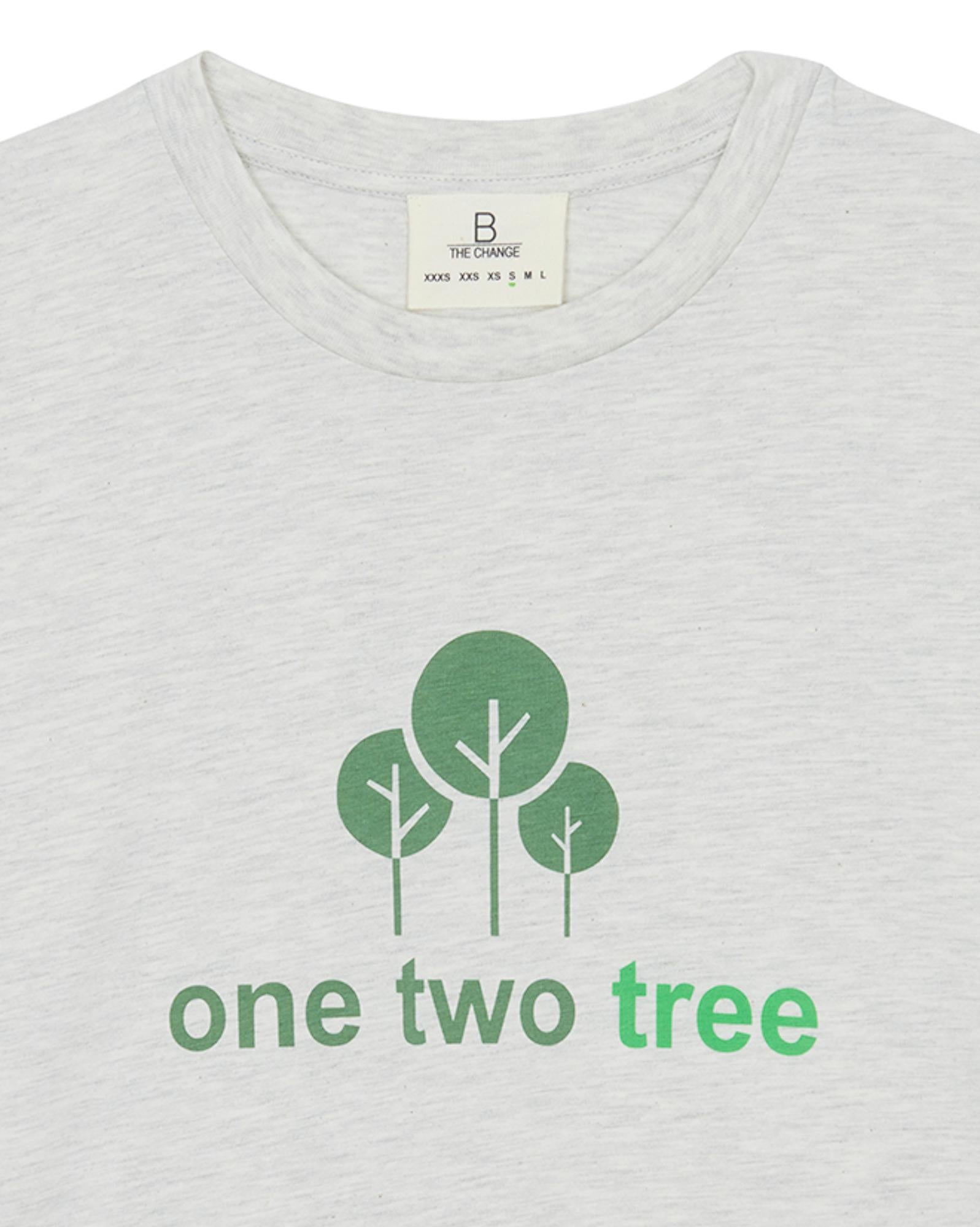 T-shirt East ONE TWO TREE gris B the Change 100% coton bio