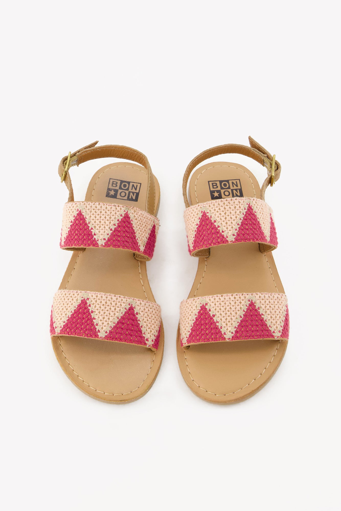 Sandals - Sandra Pink Cross dots leather