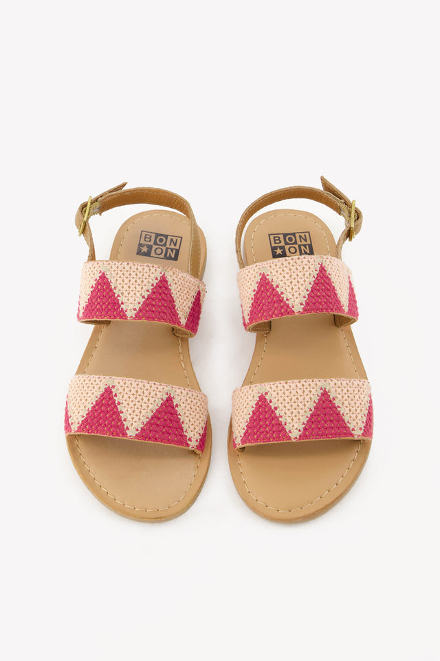 Sandals - Sandra Pink Cross dots leather - Image principale