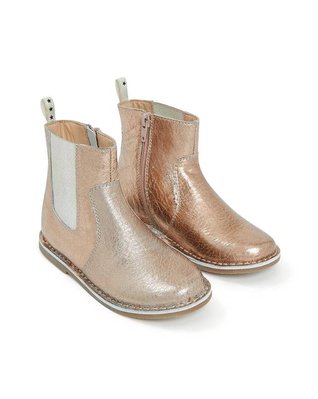 Bottes - Lazare roses en 100% cuir irisé - Image principale