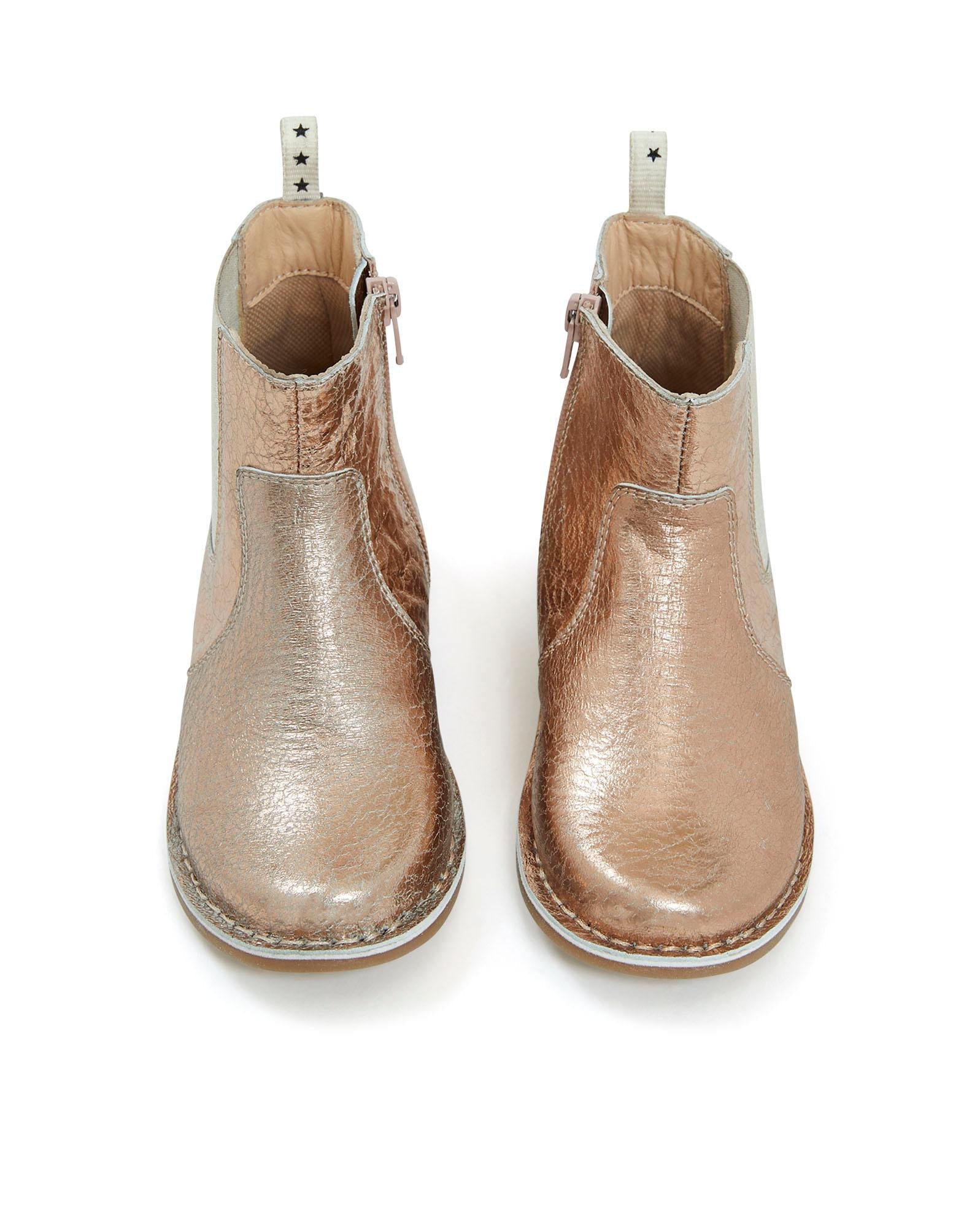 Bottes Lazare roses en 100% cuir irisé