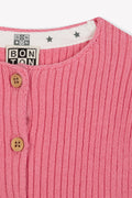 Cardigan - Mouton rose Bébé coton organique