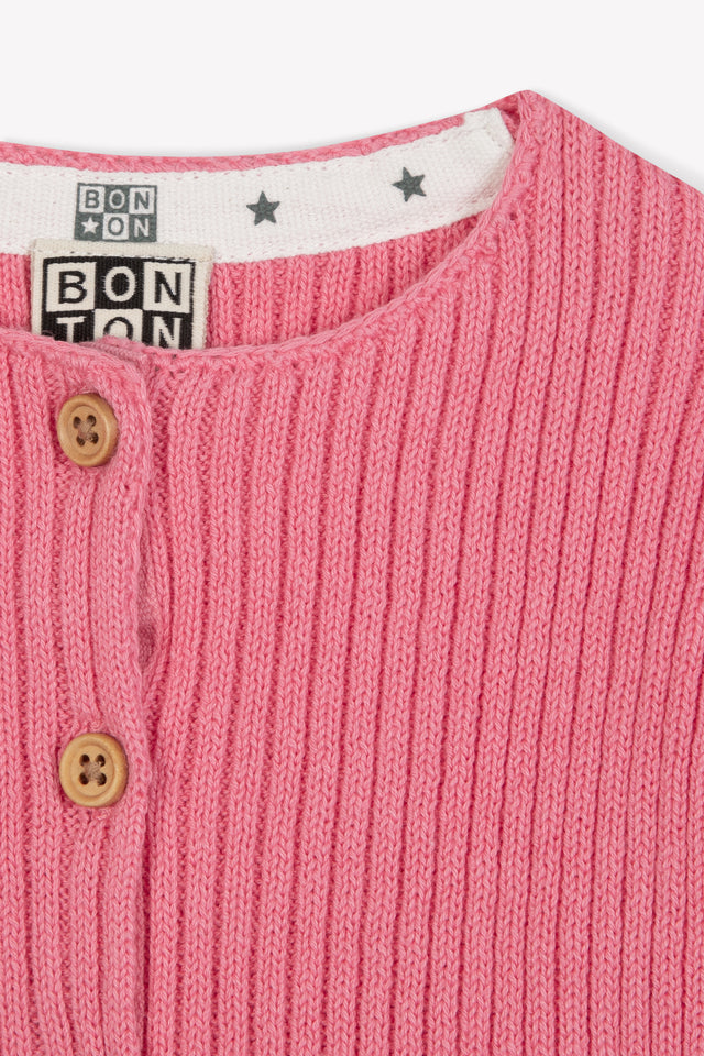 Cardigan - Mouton rose Bébé coton organique - Image alternative