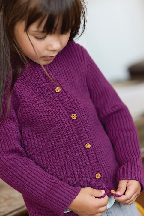 Cardigan - Purple cotton - Image principale