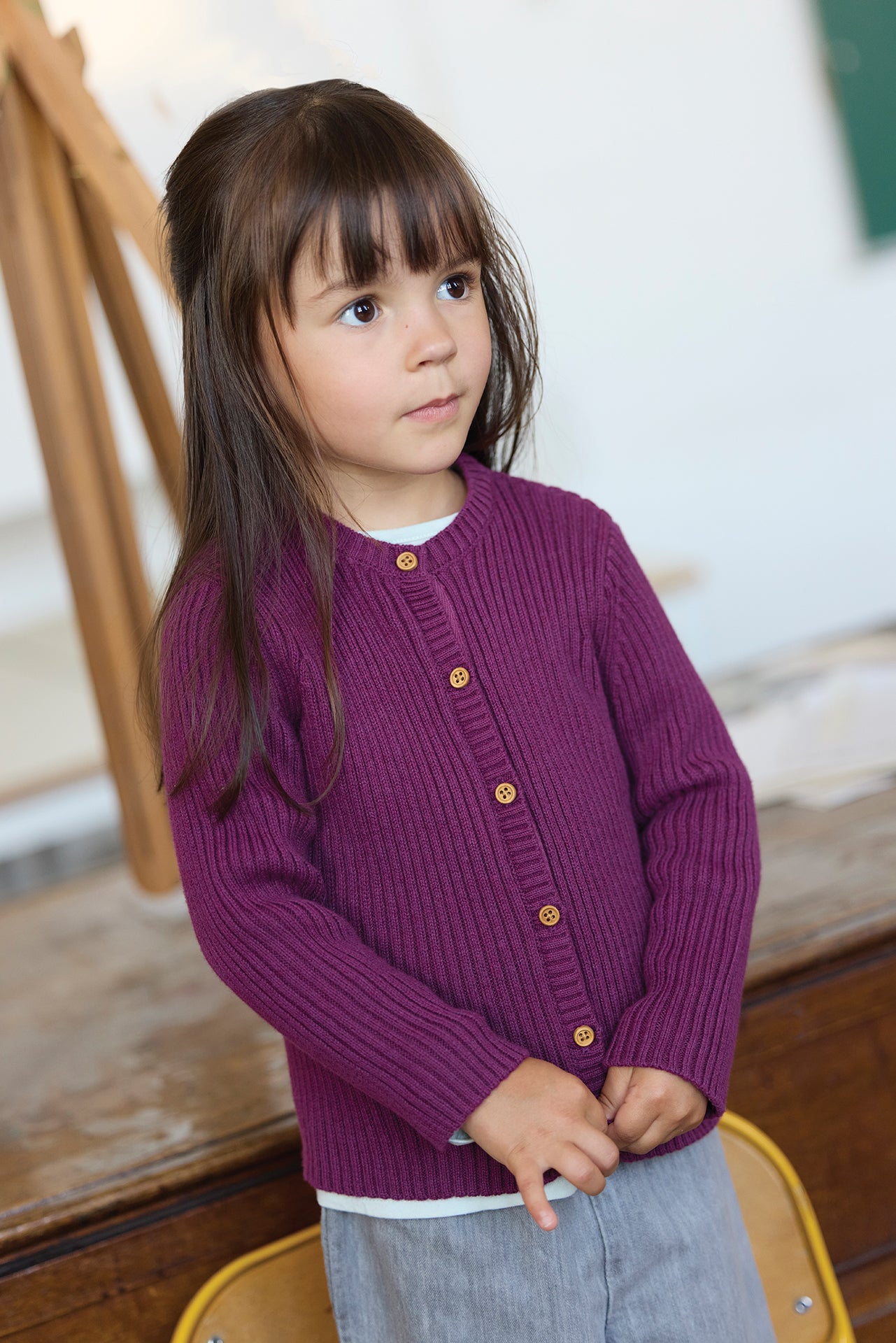 Cardigan - Purple cotton