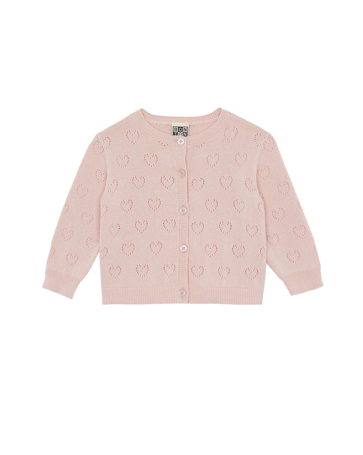 Cardigan - LILET Pink Baby cotton Knitwearopenwork