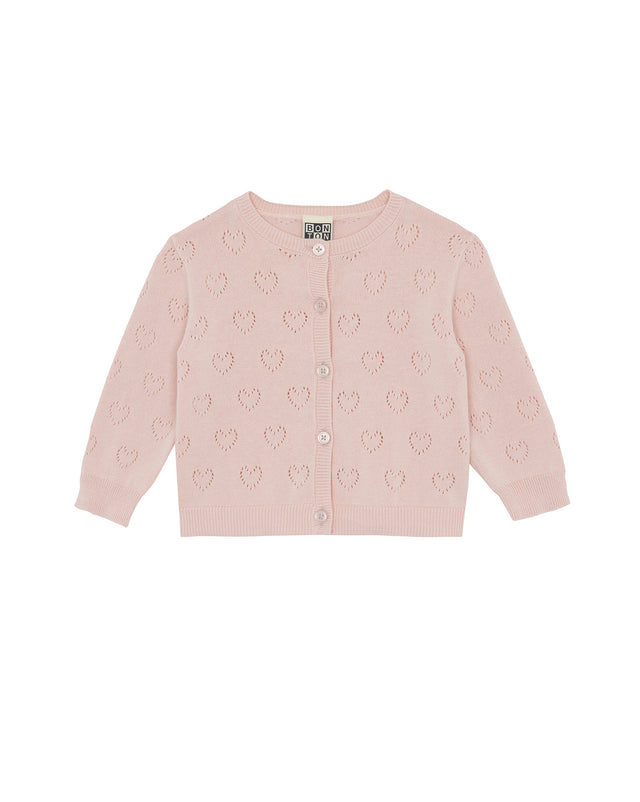 Cardigan - LILET Pink Baby cotton Knitwearopenwork - Image principale