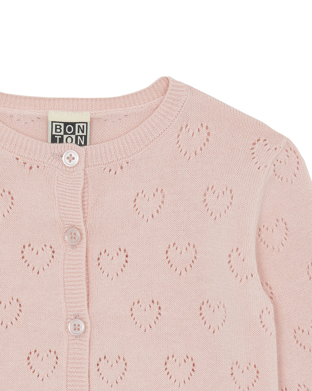 Cardigan - LILET Pink Baby cotton Knitwearopenwork - Image alternative