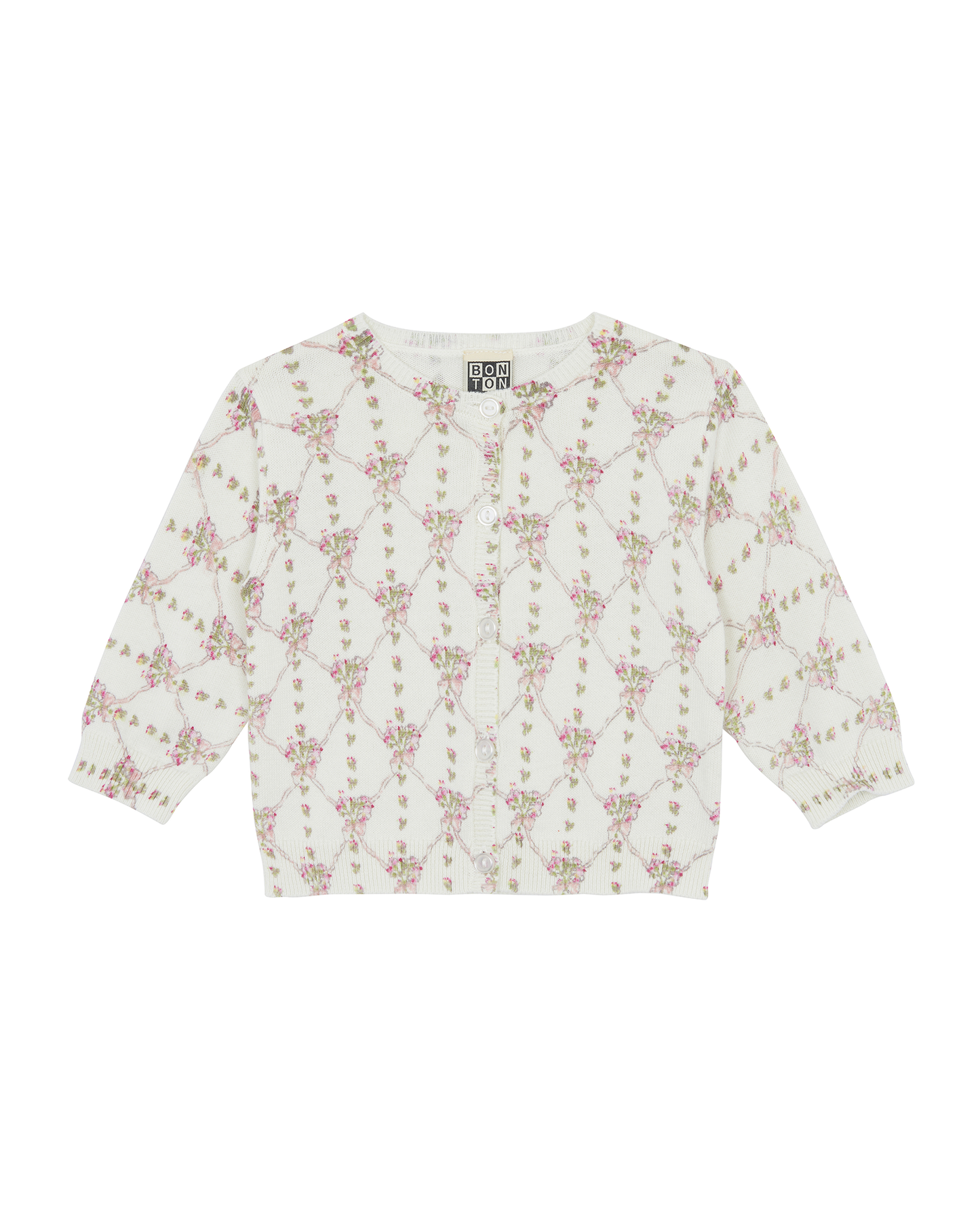 Cardigan - LILET Pink Baby Cotton mesh Printe