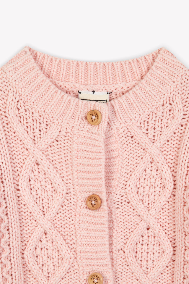 Cardigan - Tiffa rose Bébé coton maille ajourée - Image alternative