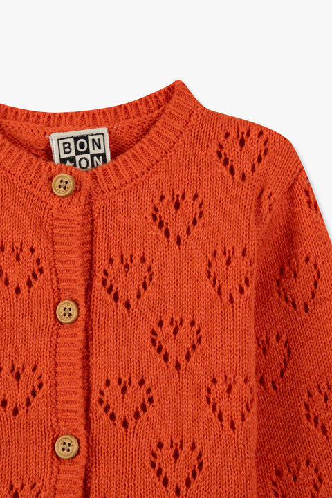 Cardigan - Pointelle Red - Image principale