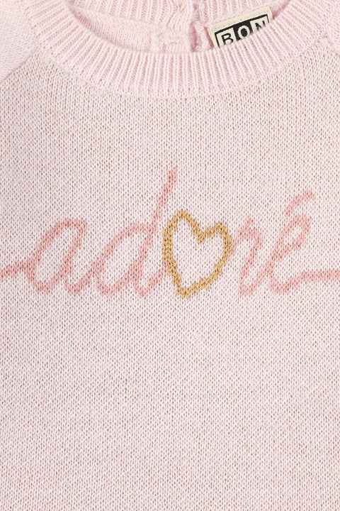 Outfit - Maxence Pink Baby in double jacquard knitting - Image principale
