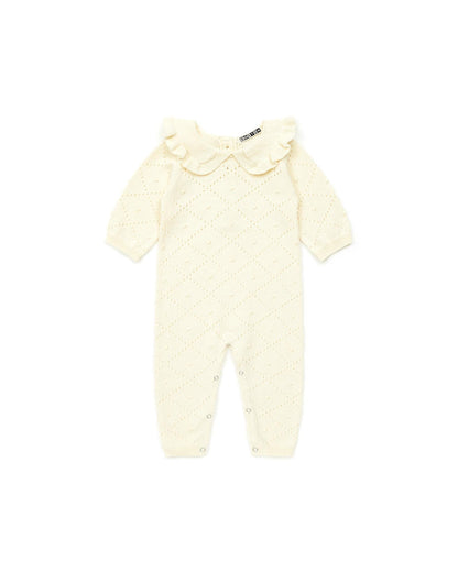 Jumpsuit Beige Baby in opening knitting