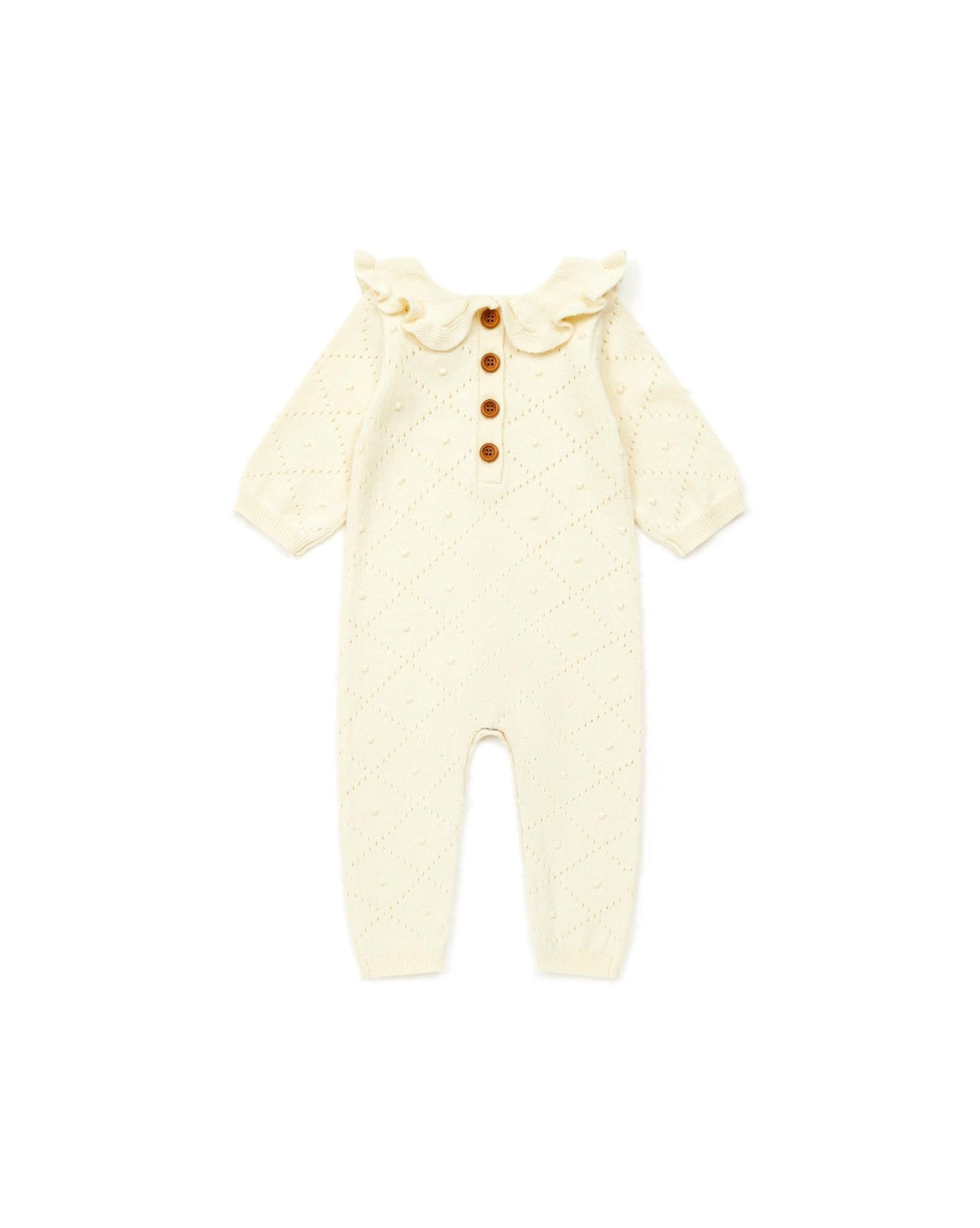 Jumpsuit Beige Baby in opening knitting