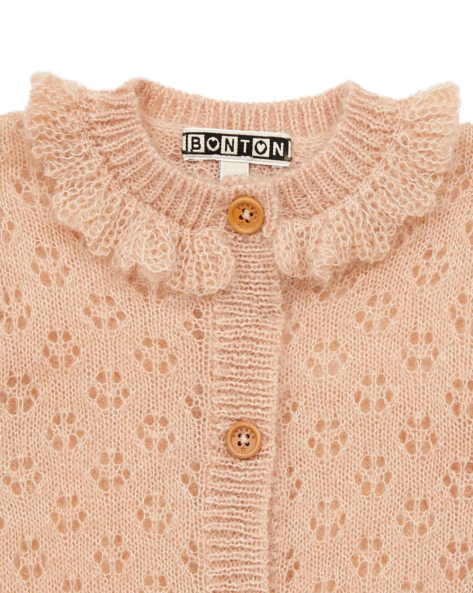 Cardigan Corolle rose Bébé en tricot