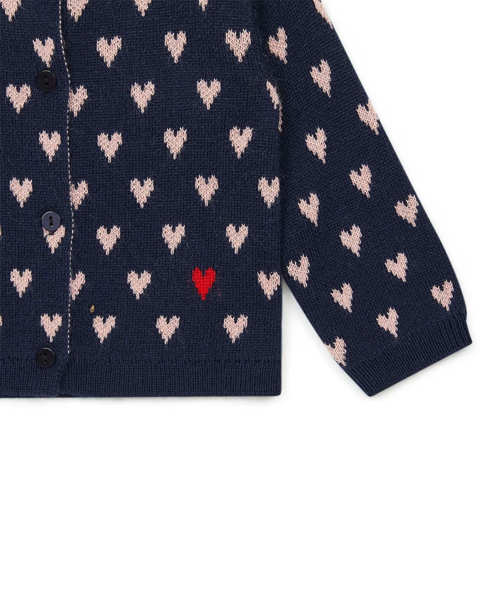 Cardigan MyLove bleu Bébé imprimé cœurs