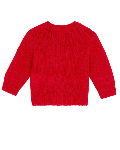 Cardigan Mini Bernard Red Baby in Knitwearopenwork