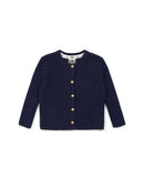 Cardigan - Sheep Blue Baby ribbed