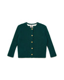 Cardigan - Sheep Green Baby ribbed