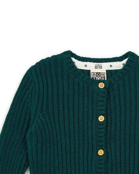 Cardigan - Sheep Green Baby ribbed - Image principale