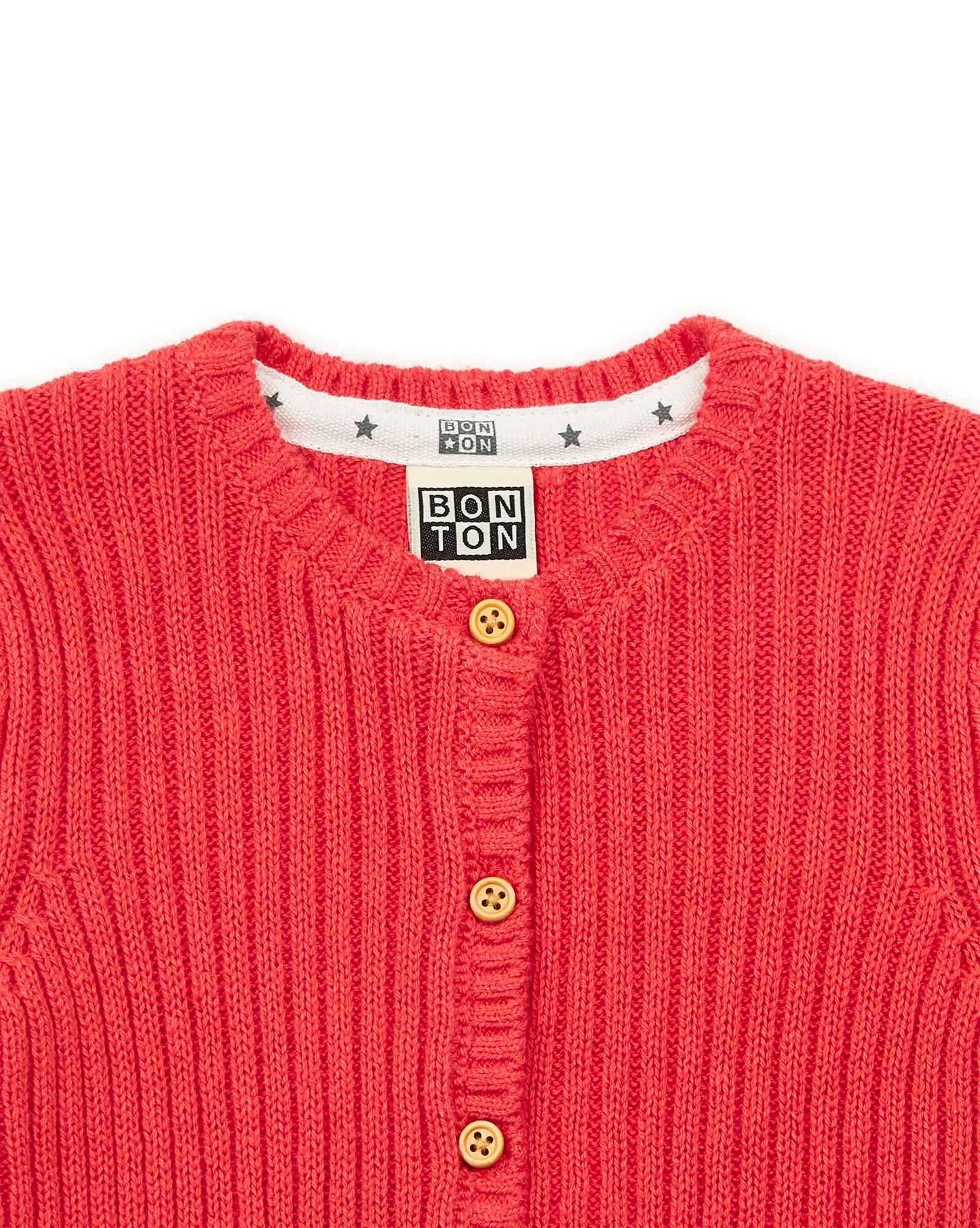 Cardigan - Sheep Pink Baby ribbed