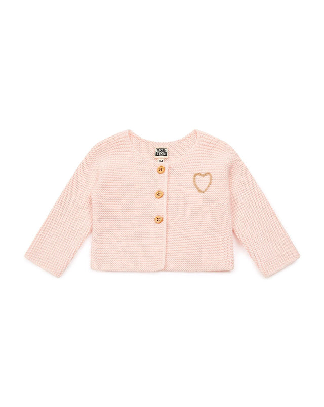 Cardigan - Timousse Pink Baby in Wool and cotton - Image principale