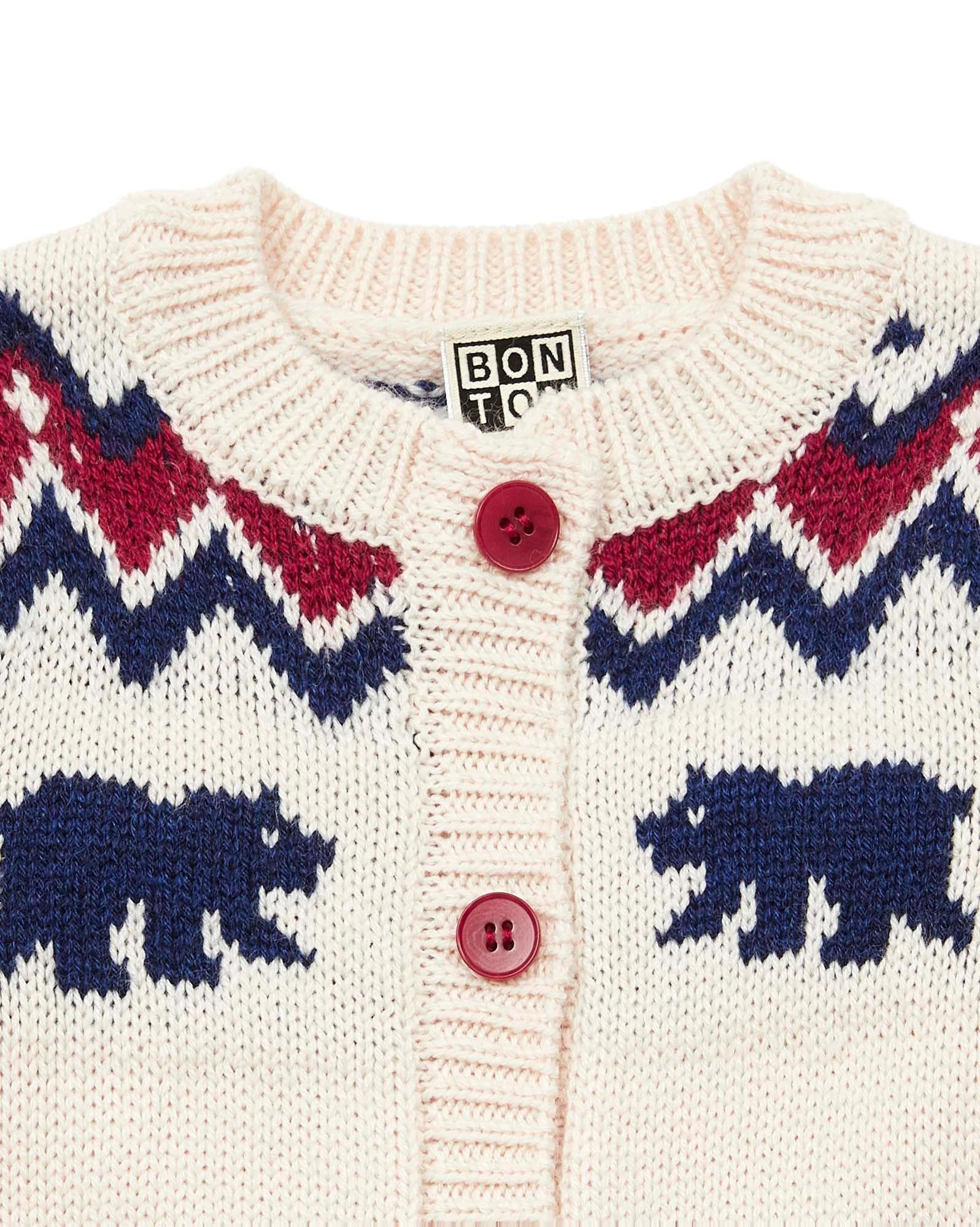 Cardigan Ours beige Bébé en tricot