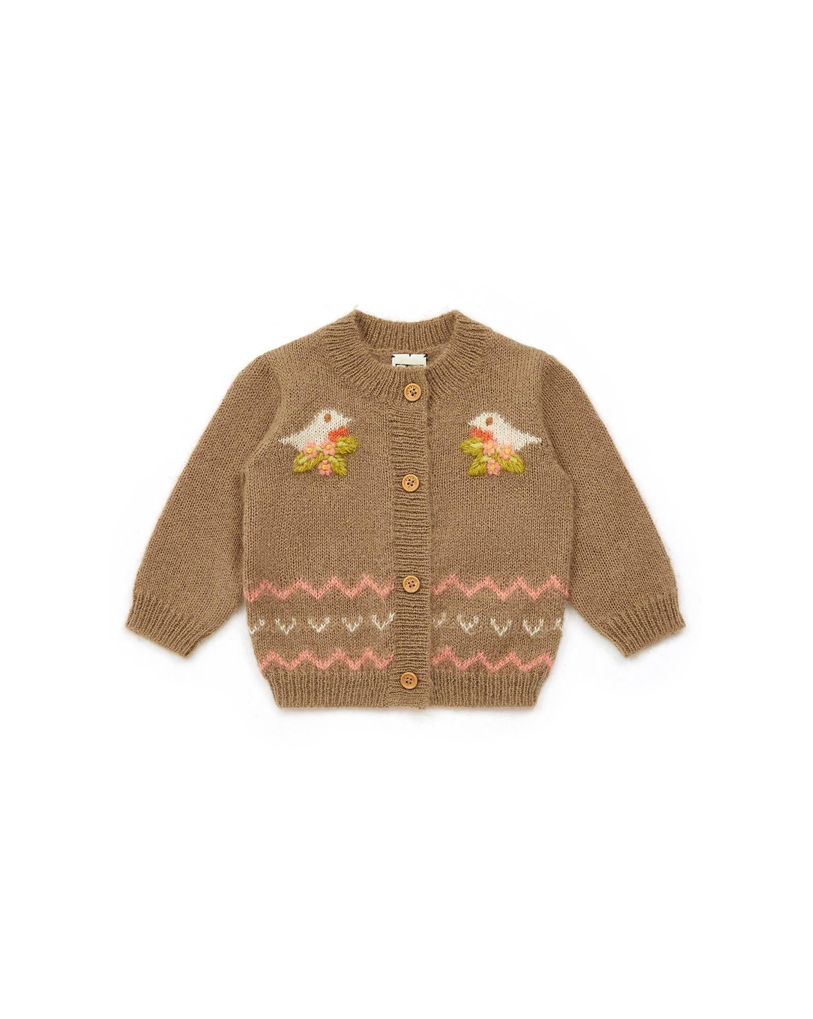 Cardigan Rossignol marron Bébé en maille