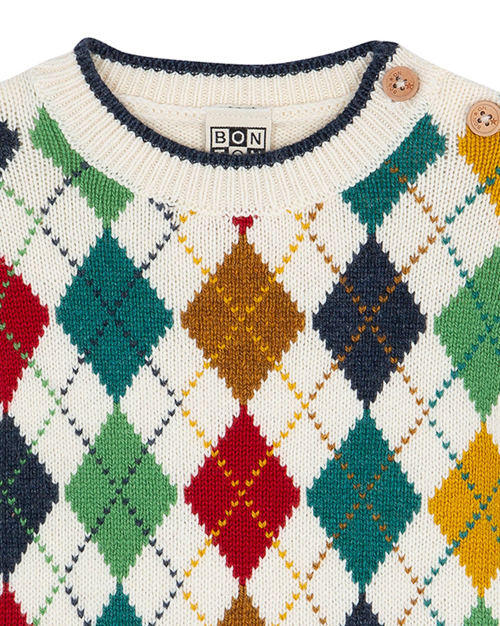 Pull Scotty beige Bébé en tricot