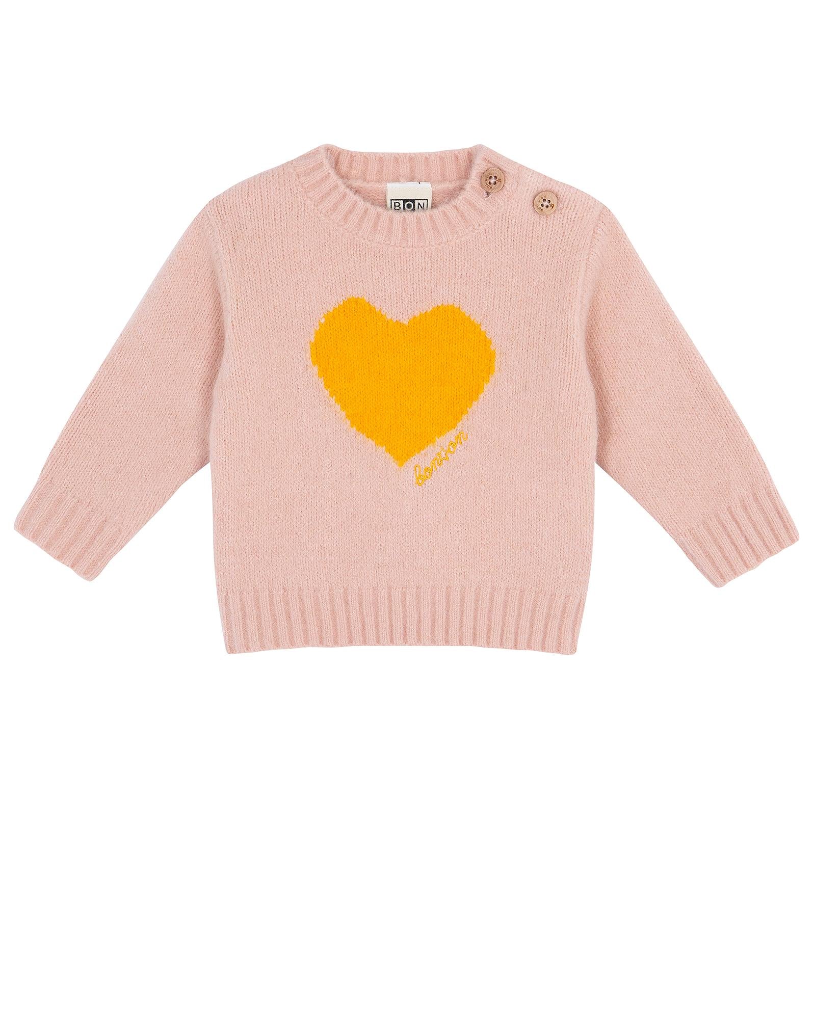Pull Mistyheart rose Bébé en tricot
