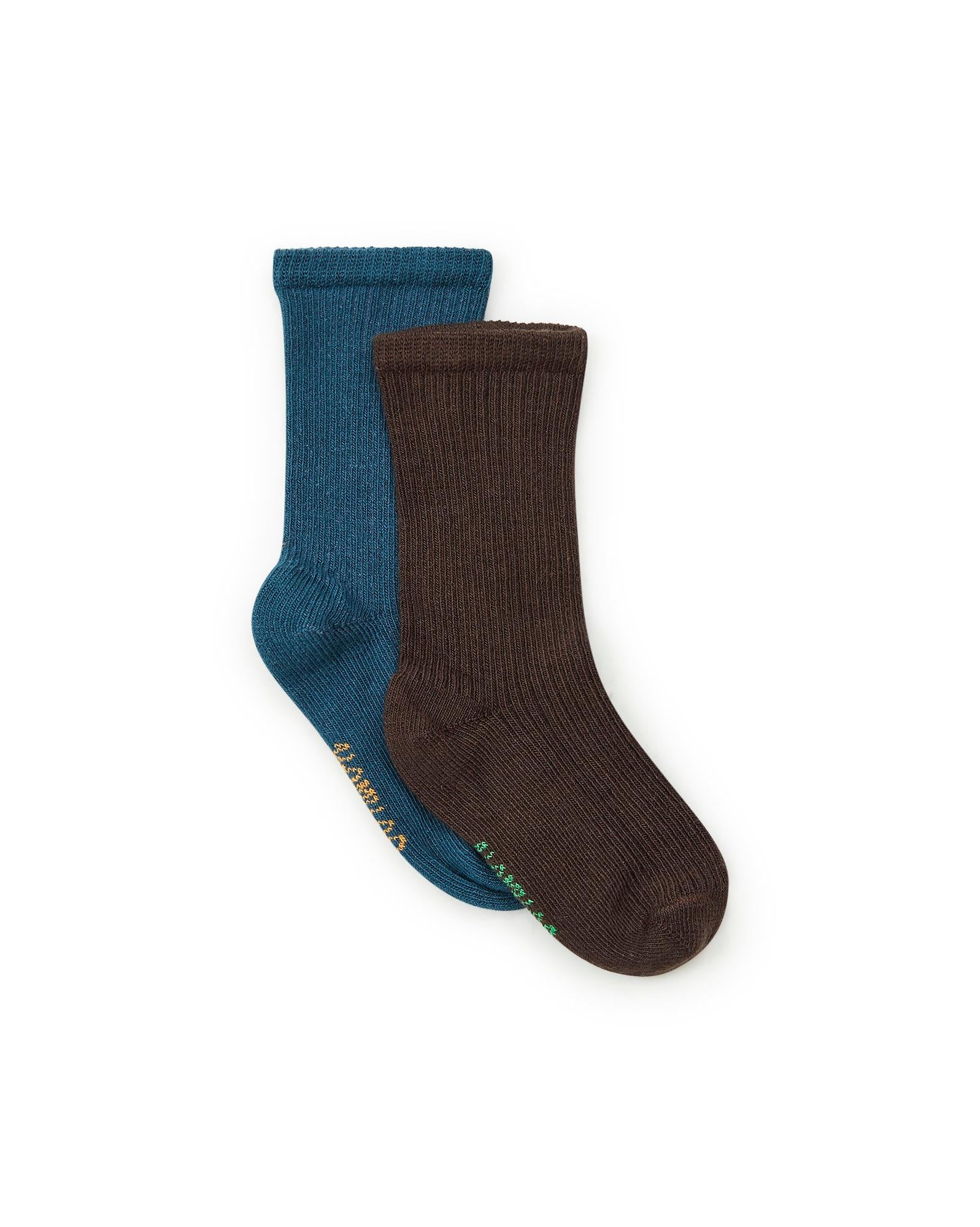 Chaussettes marron Bébé à côtes Mixte