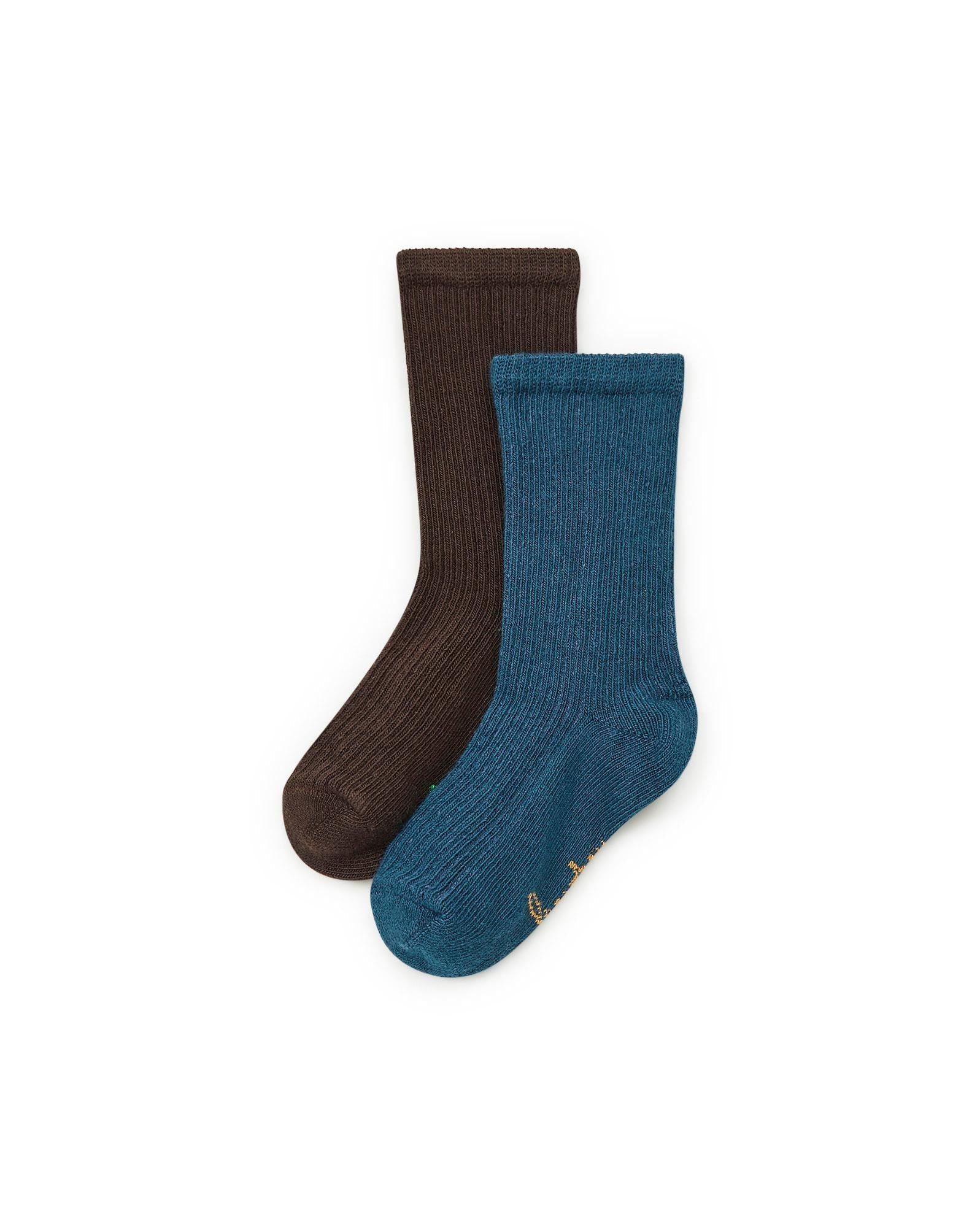 Chaussettes marron Bébé à côtes Mixte