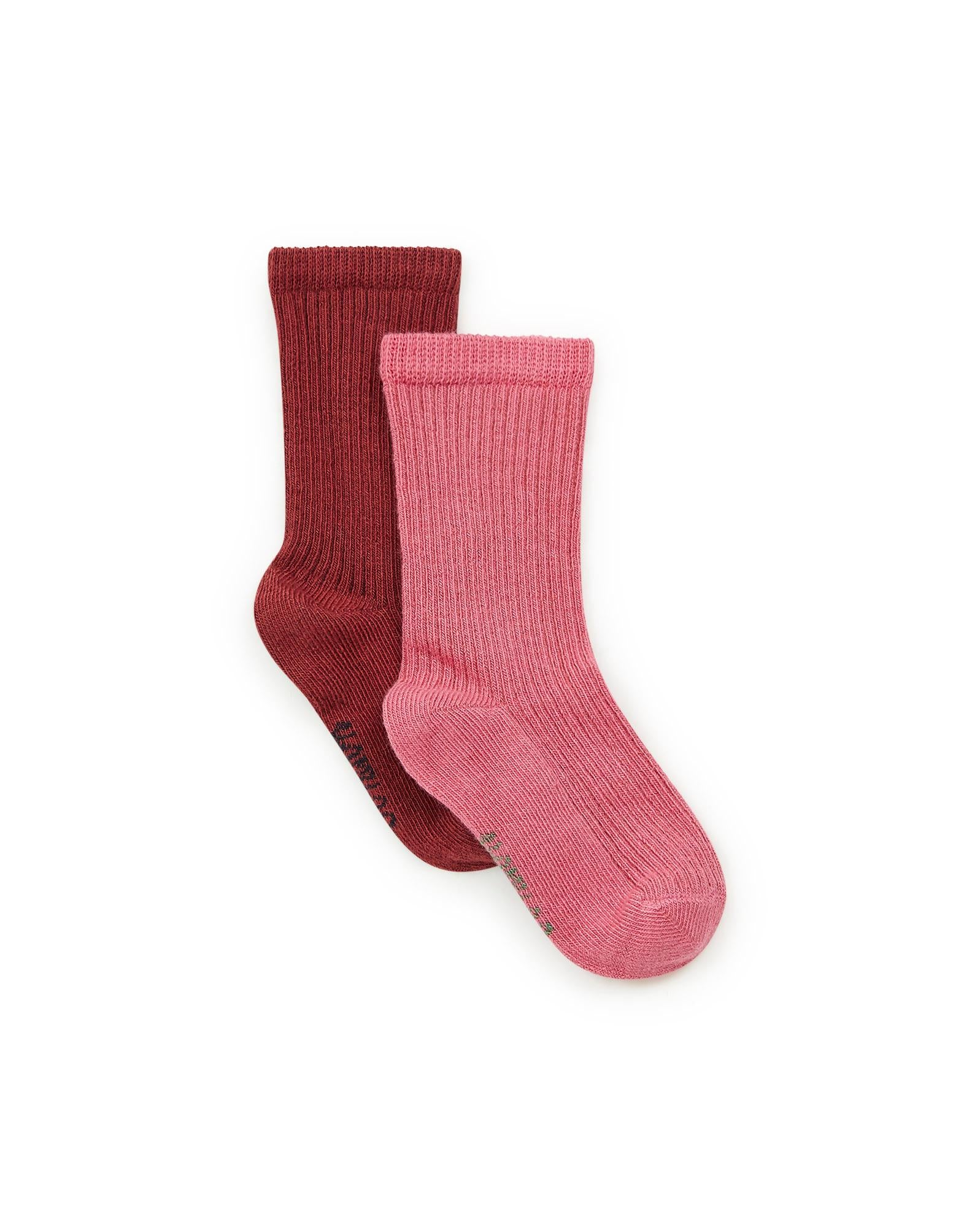 Chaussettes rose Bébé à côtes Mixte