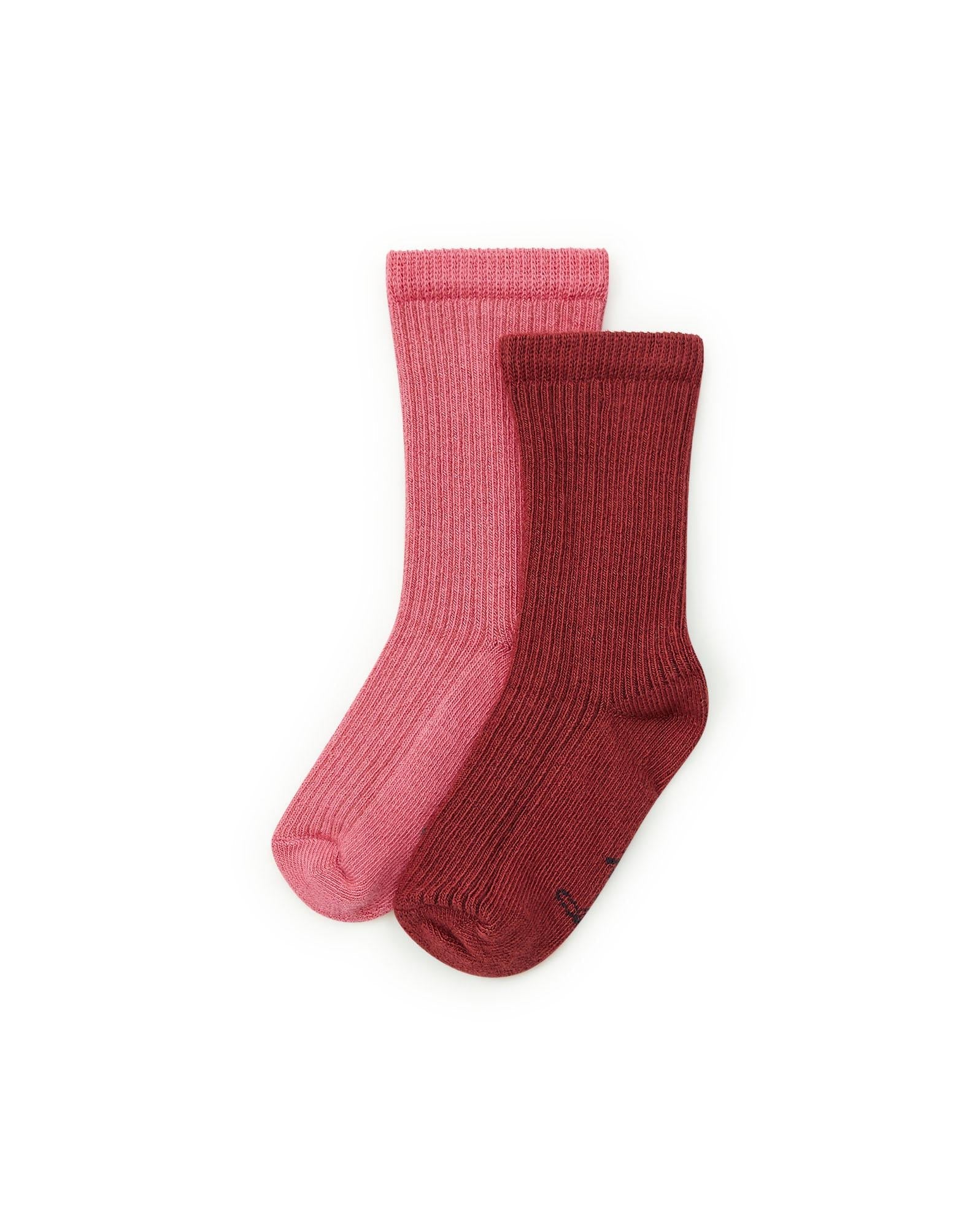 Chaussettes rose Bébé à côtes Mixte