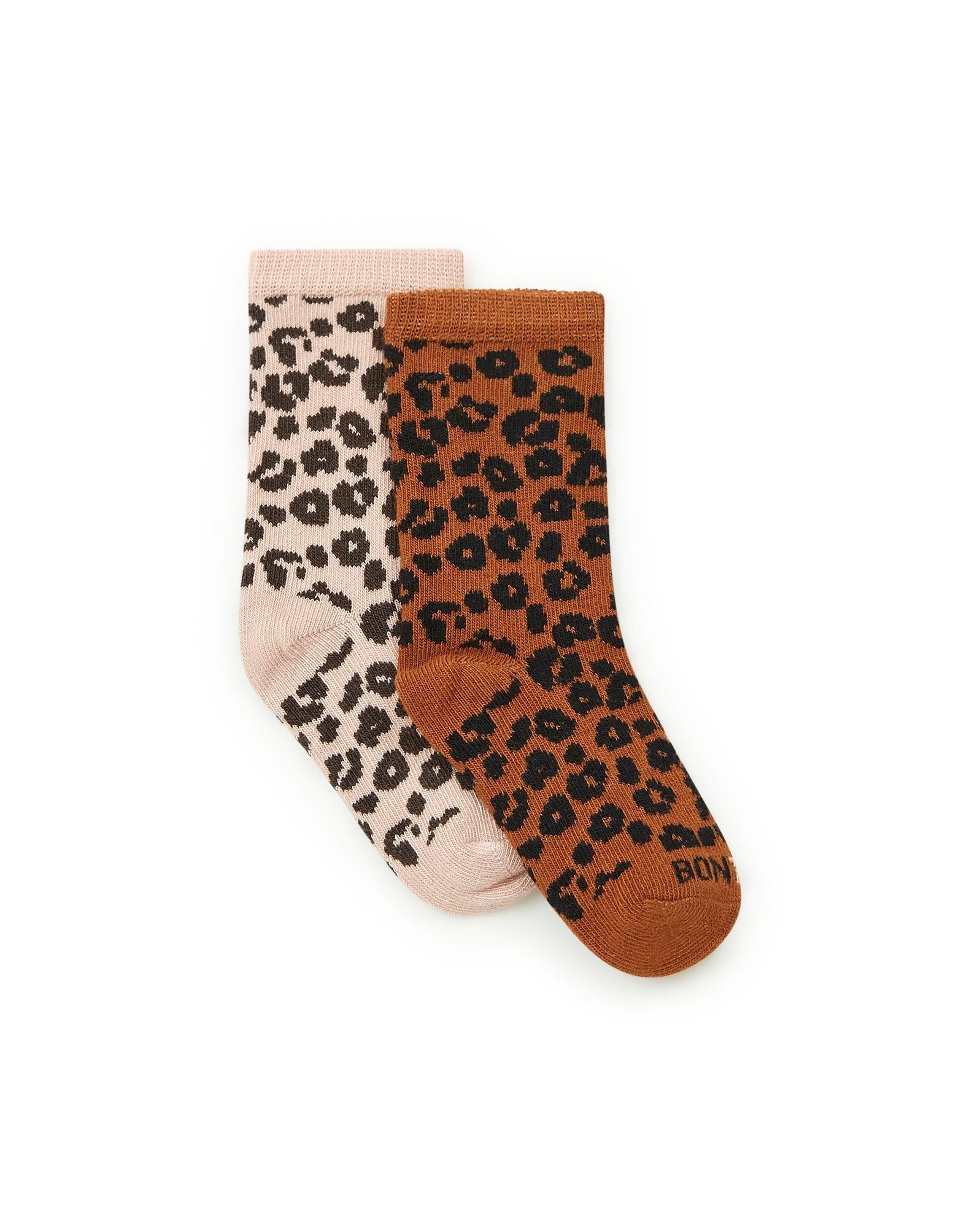 Chaussettes rose léopard Bébé en maille