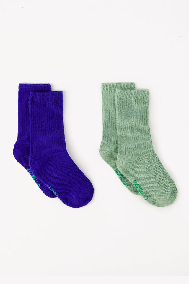 Lot 2 Socks - green/blue ribs Baby - Image principale