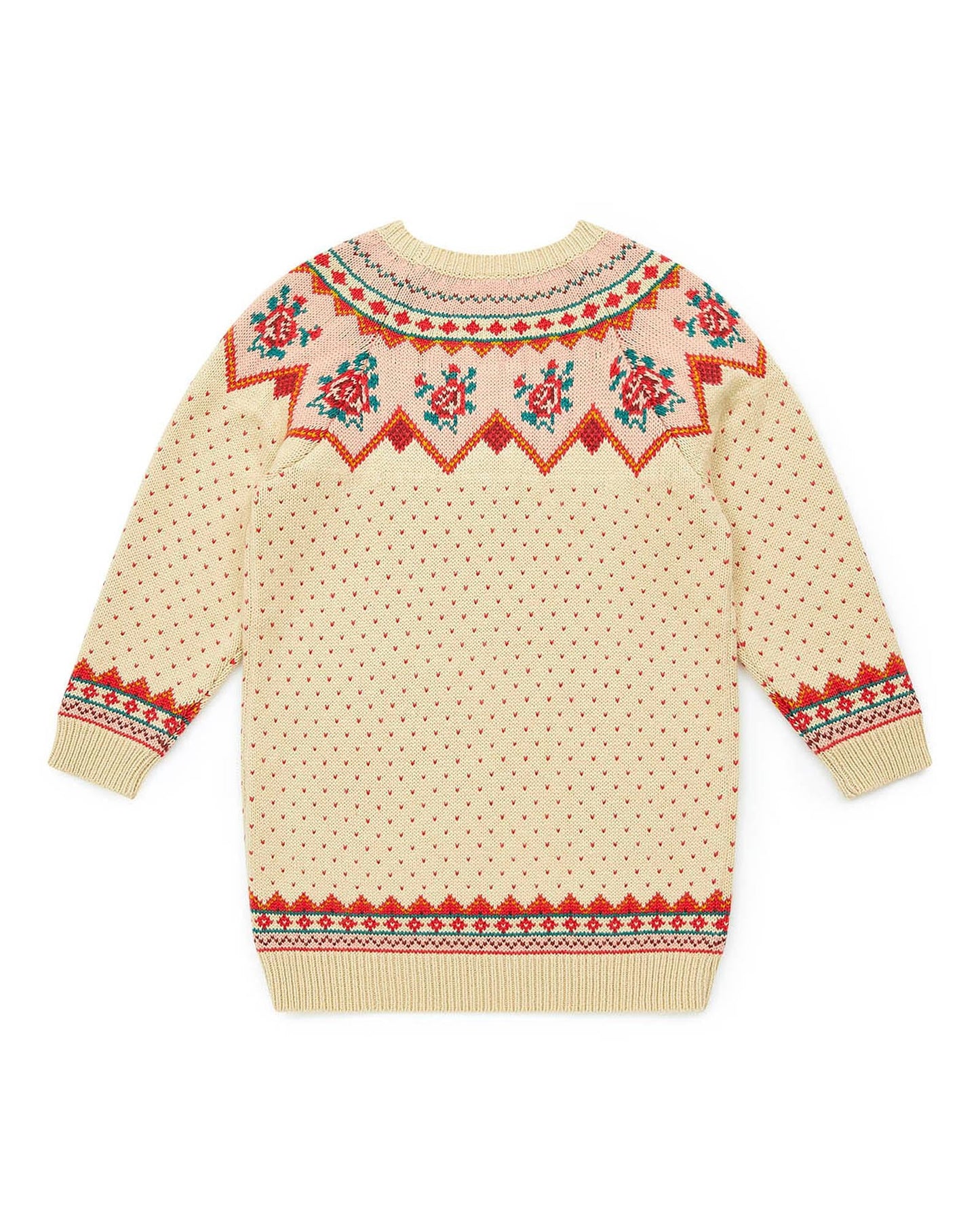 Dress Sweater Beige in jacquard knitting