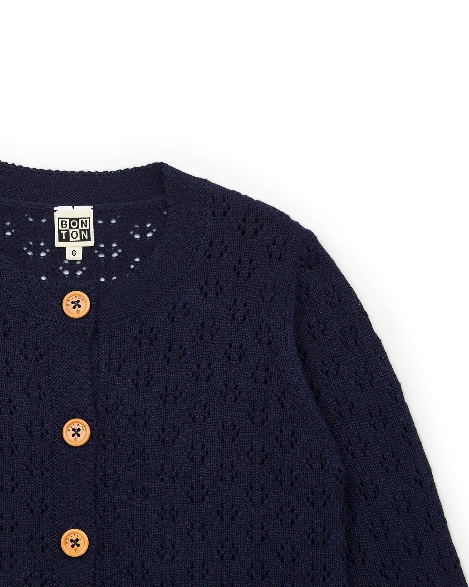 Cardigan Retro bleu en maille
