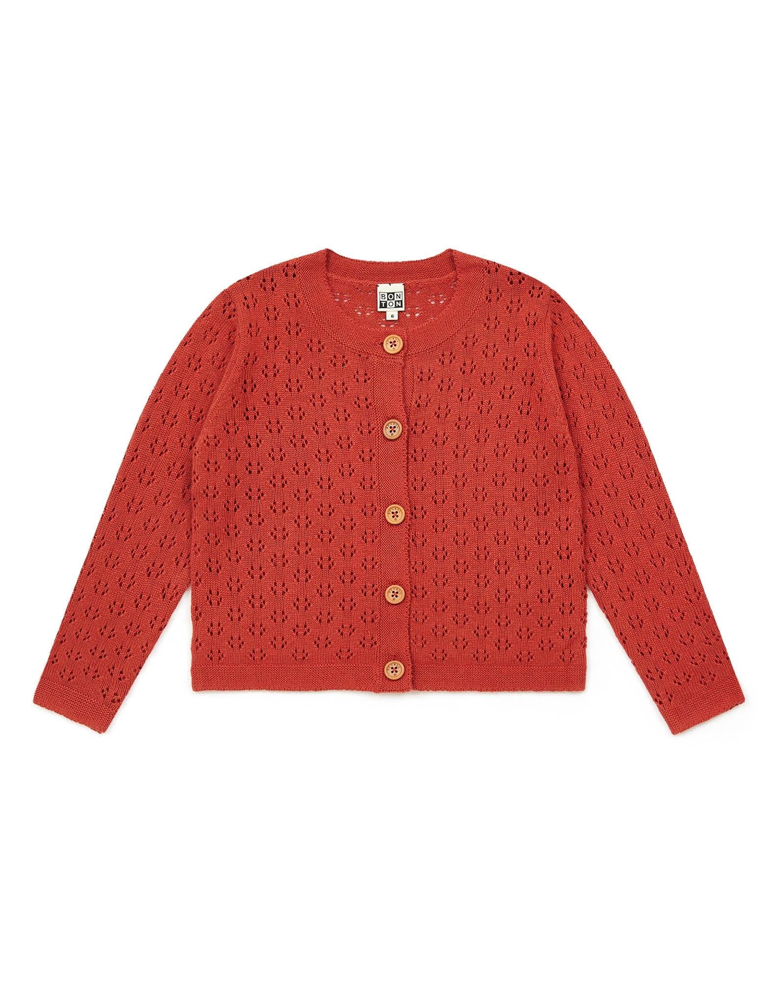 Cardigan Retro rose  en maille