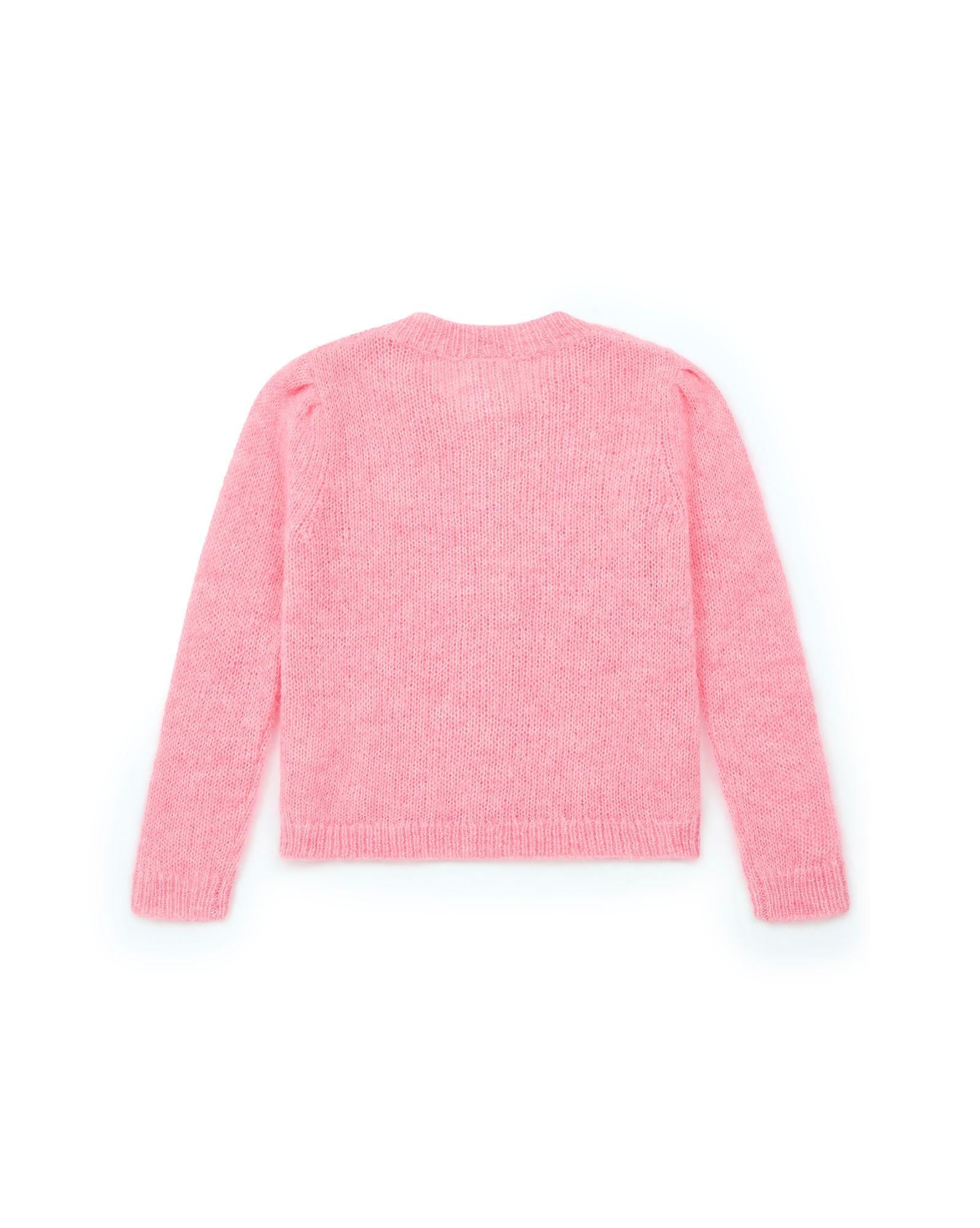 Cardigan Bernard rose en tricot