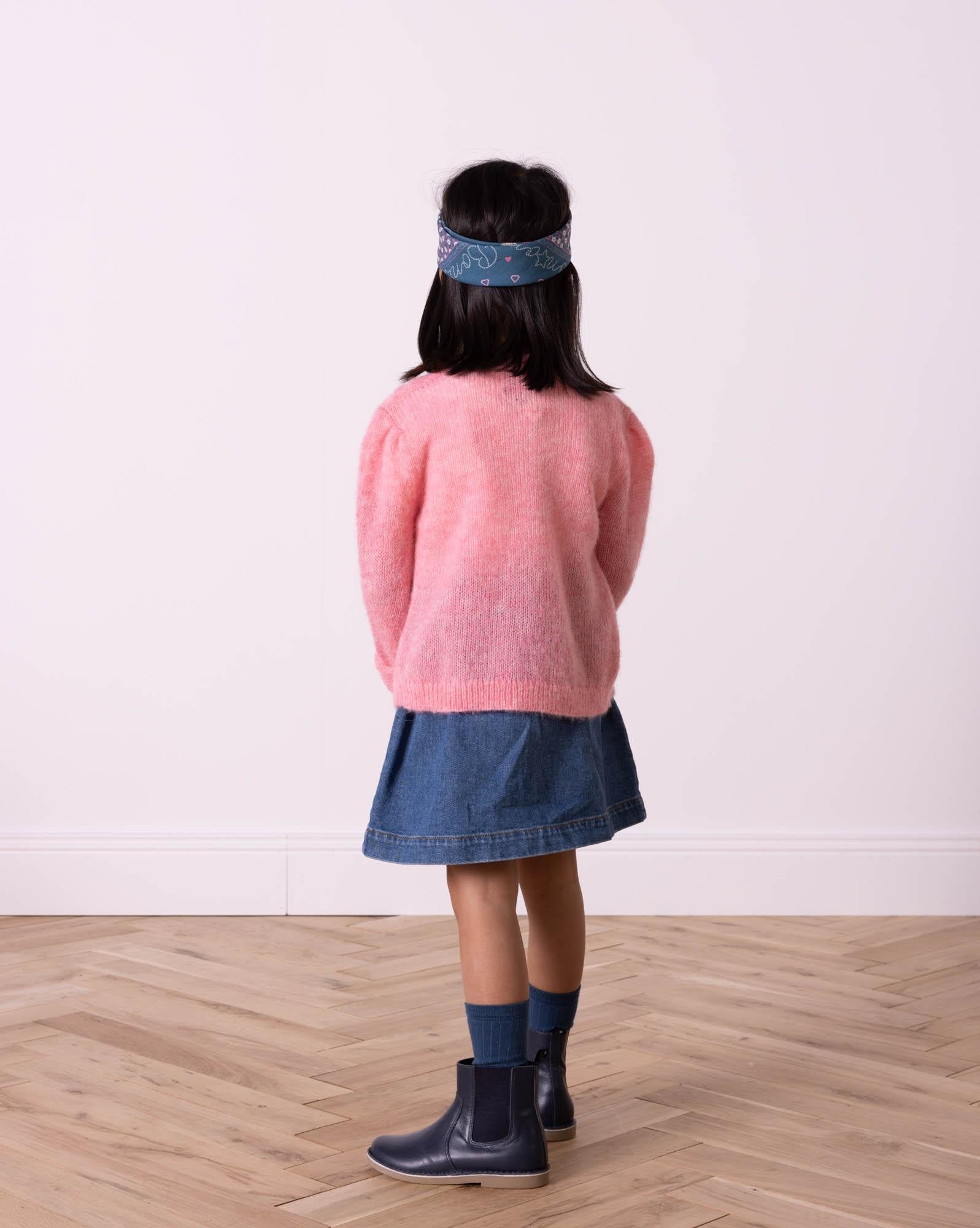 Cardigan Bernard rose en tricot