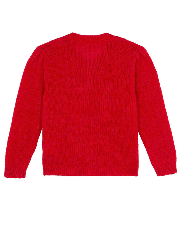 Cardigan - Bernard rouge en tricot torsadé - Image alternative