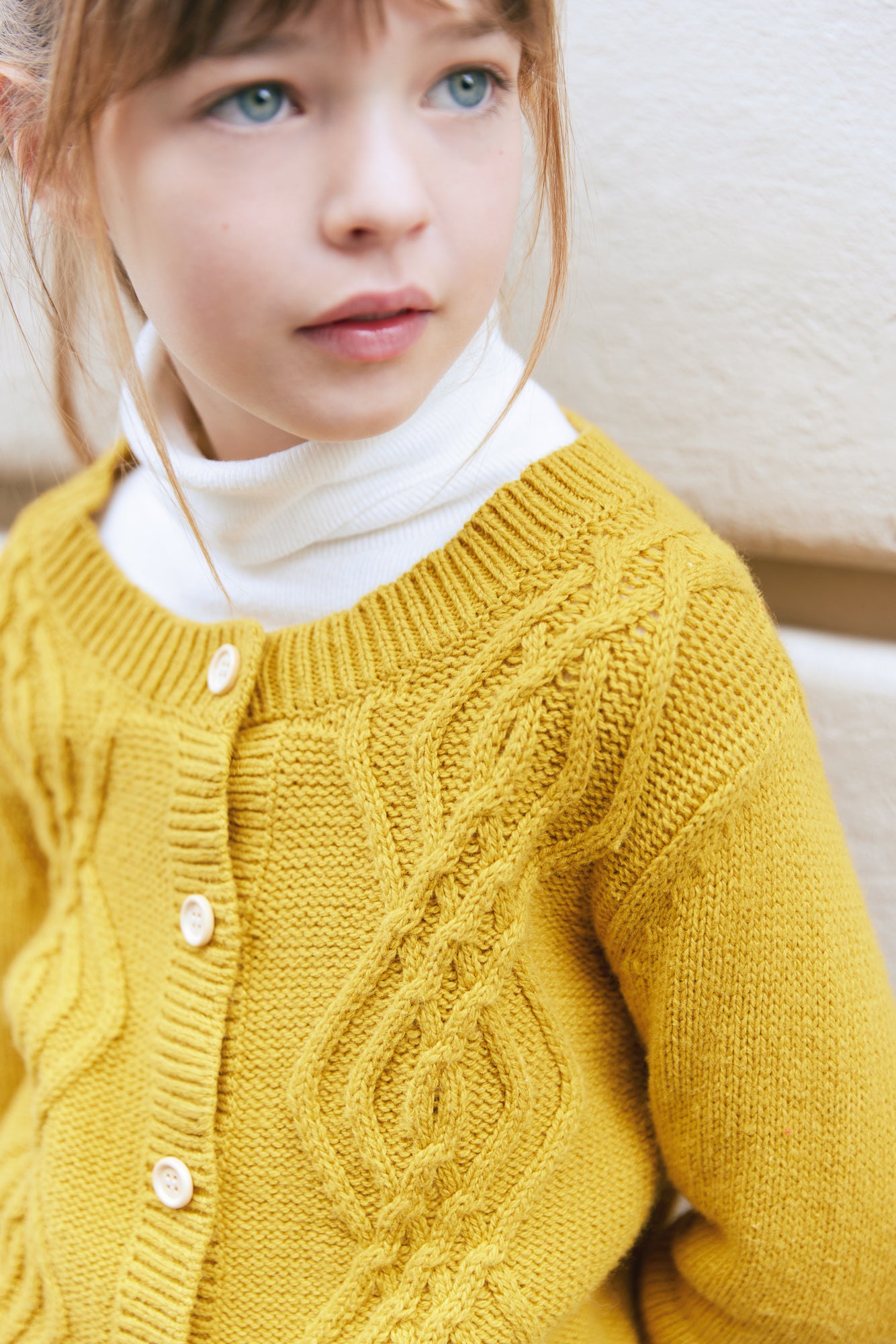Cardigan  - Bernard Tricot Cable Yellow