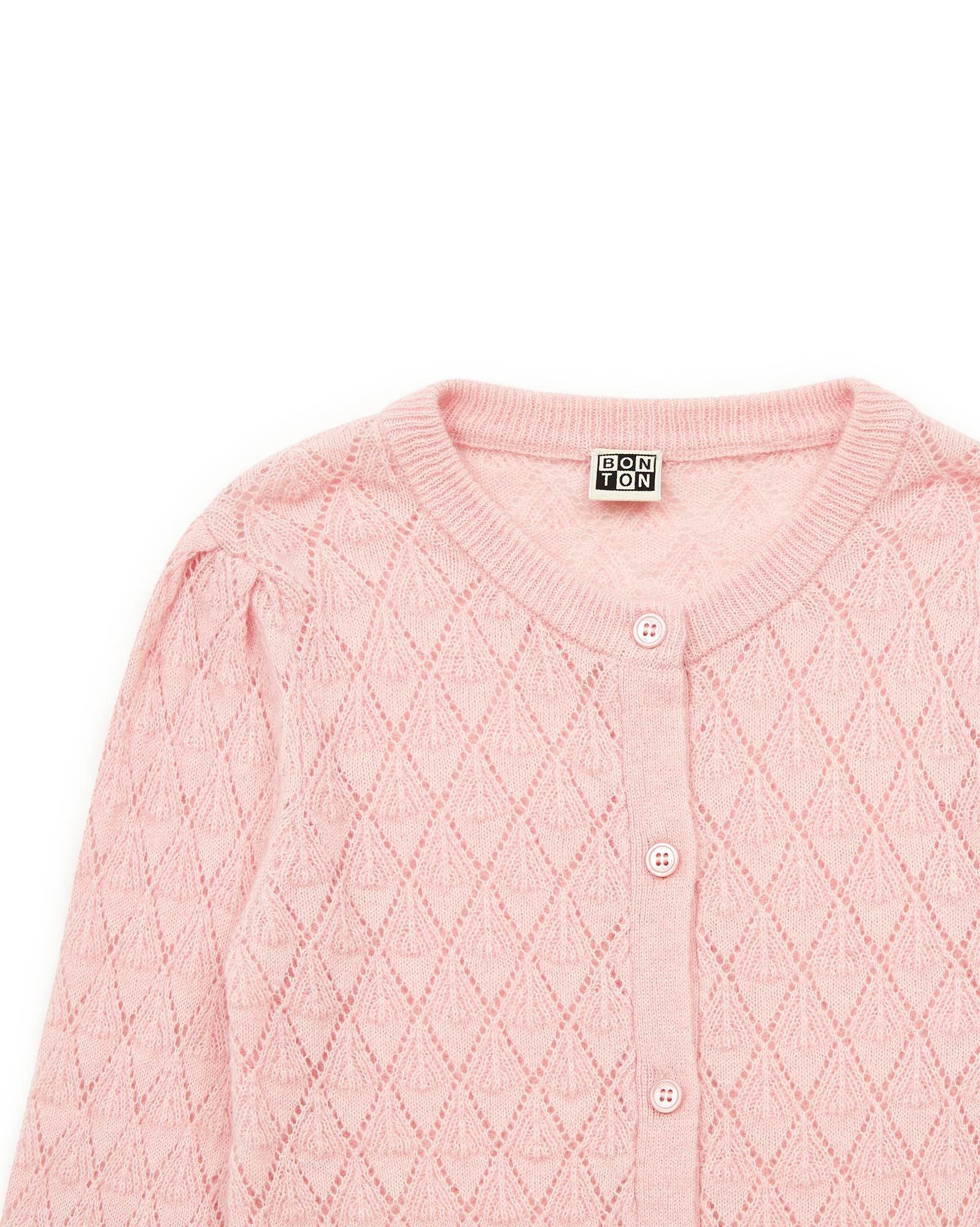Cardigan Francis rose en maille
