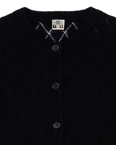 Cardigan - Francis noir en tricot - Image principale