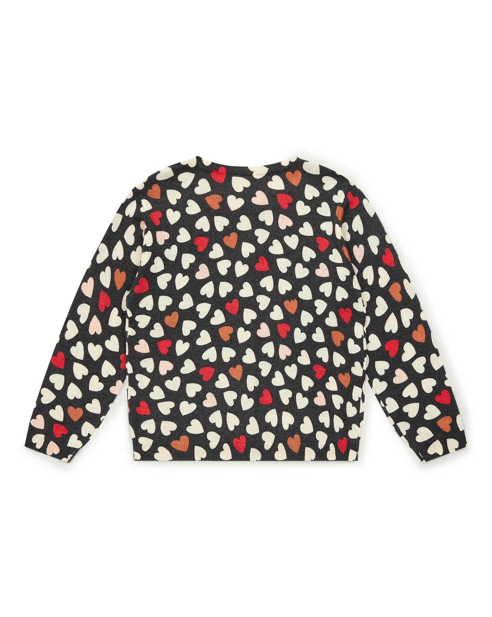 Cardigan noir en tricot imprimé