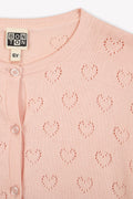 Cardigan - Lilou rose coton BCI pointelle